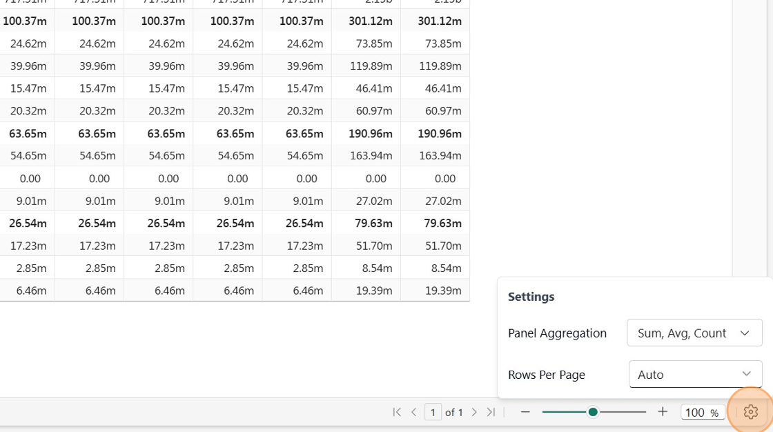 Screenshot showing Settings button on footer
